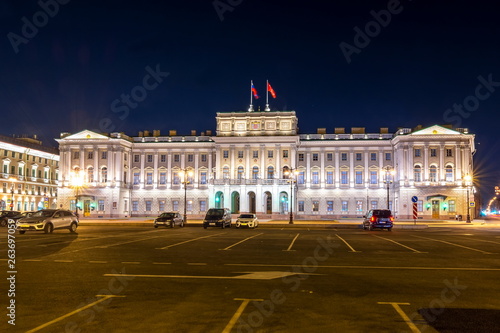 Mariinsky Palace at night, St. Petersburg, Russia