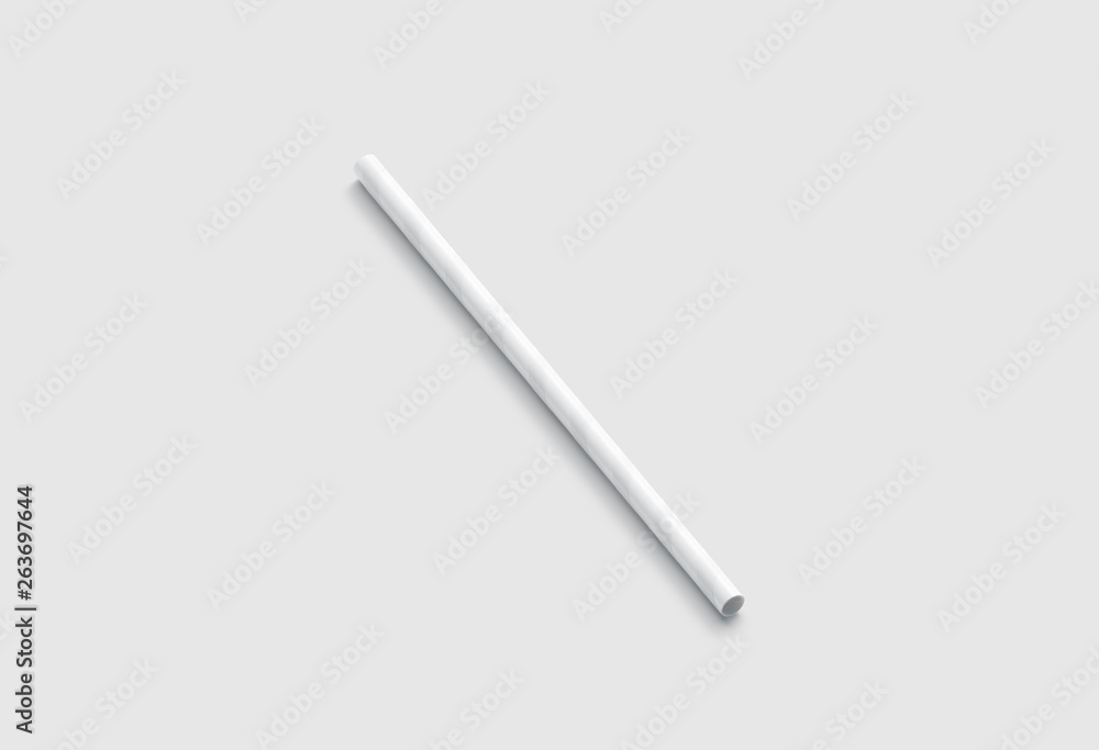 Blank white paper straw mockup isolated, side view, 3d rendering. Clear drink pipe mock up lies. Empty eco party tube for cocktails. Disposable recycling tubule for milk shake. Blank white paper straw mockup isolated, side view, 3d rendering. Clear drink pipe mock up lies. Empty eco party tube for cocktails. Disposable recycling tubule for milk shake.