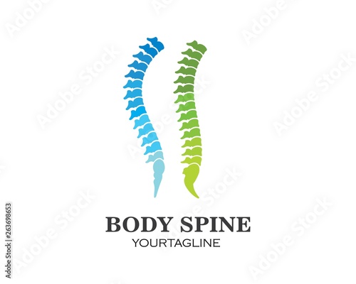 Spine diagnostics symbol logo template vector illustration
