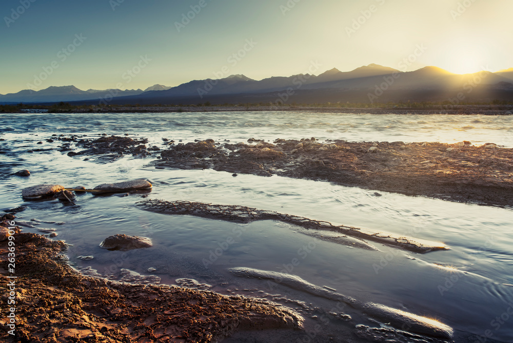 Fototapeta premium Coucher de soleil sur les Andes