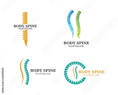 Spine diagnostics symbol logo template vector illustration