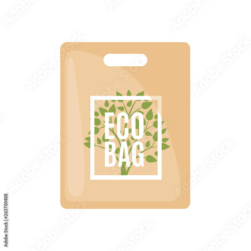 Eco Bag icon in flat style Isolated on white.