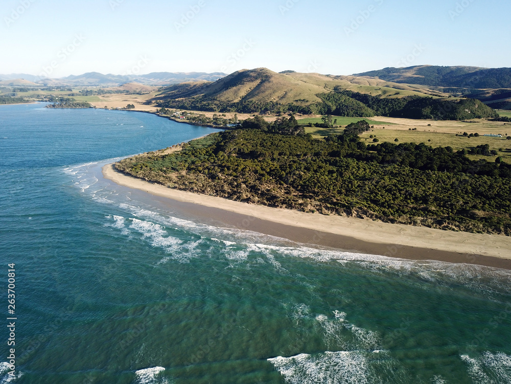 Surat Bay Aerial views, Catlins, Southland, New Zealand