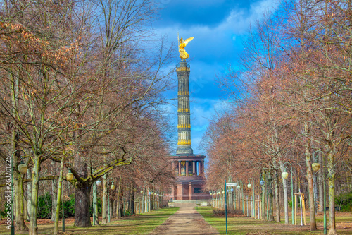 view of Victory Column and park in Berlin 
