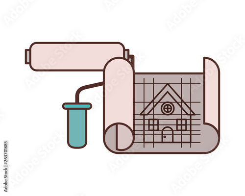 construction plan isolated icon