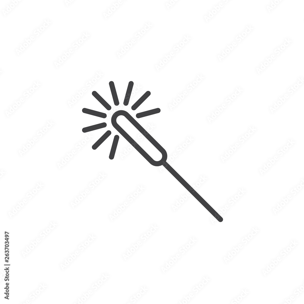 Bengal fire sparkler line icon. linear style sign for mobile concept and web design. Christmas sparkler light stick outline vector icon. Symbol, logo illustration. Pixel perfect vector graphics Bengal fire sparkler line icon. linear style sign for mobile concept and web design. Christmas sparkler light stick outline vector icon. Symbol, logo illustration. Pixel perfect vector graphics