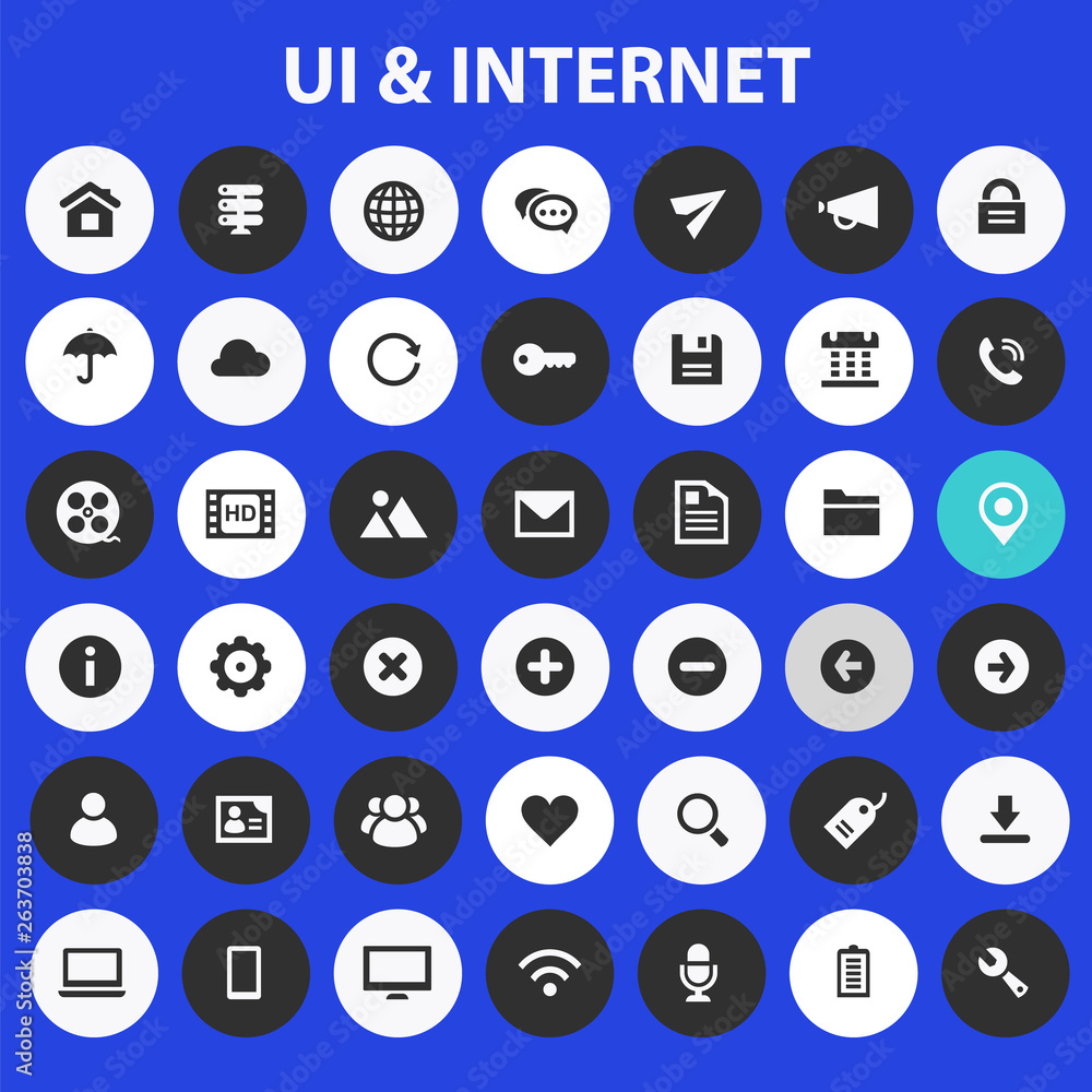 Big UI And Internet icon set, trendy flat icons collection Big UI And Internet icon set, trendy flat icons collection