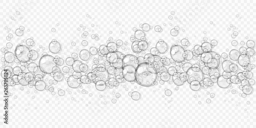 Abstract foam, water bubbles, isolated on transparent background