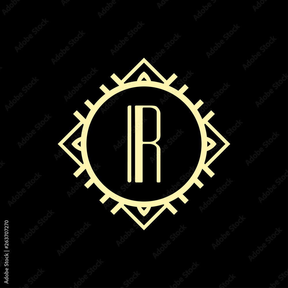Naklejka premium Art Deco modern monogram
