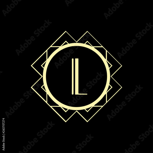 Art Deco modern monogram