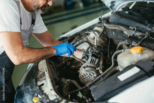 repairman in car service