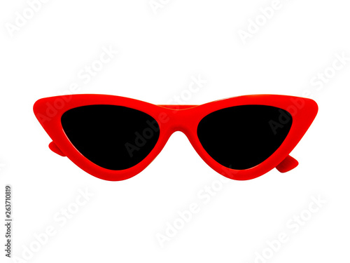 Orange or Red Sunglasses on white backgound