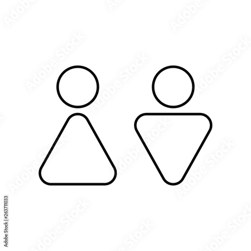 WC. Toilet symbol. Male and Female toilet. Vector icon