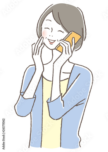 携帯電話　シニア　女性
