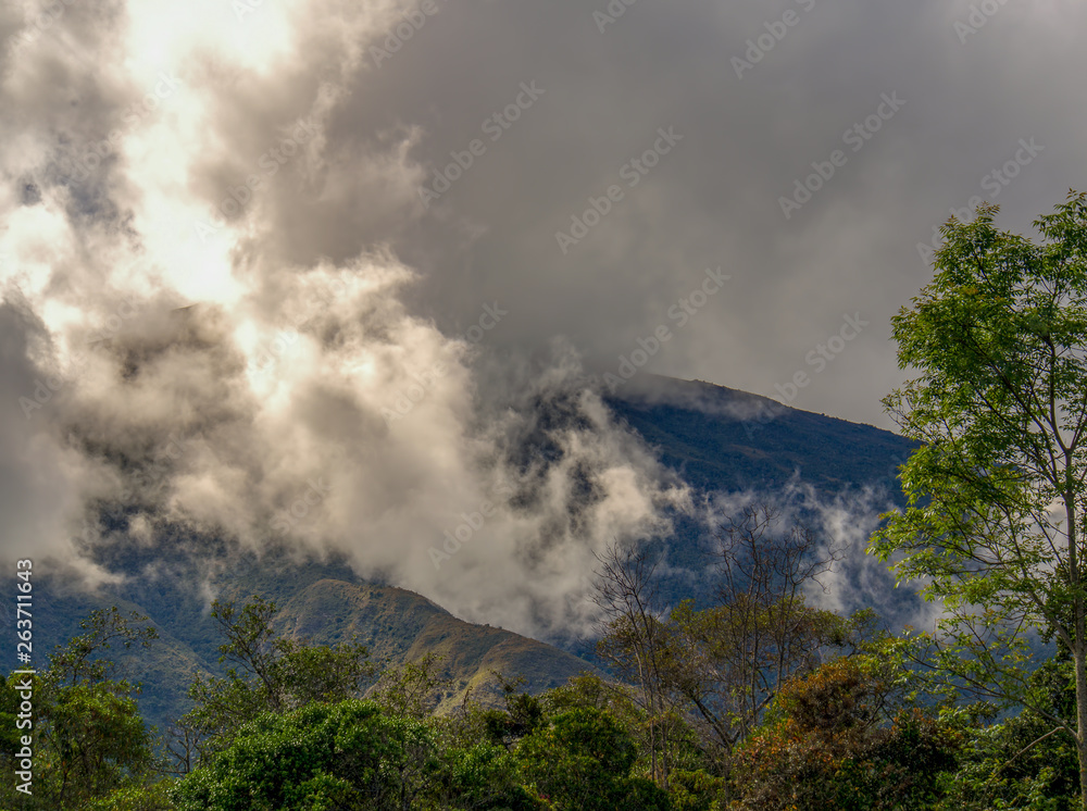 Multiple exposure of clouds rolling down from the top of Iguaque mountain at the central region of the Colombian Andes.