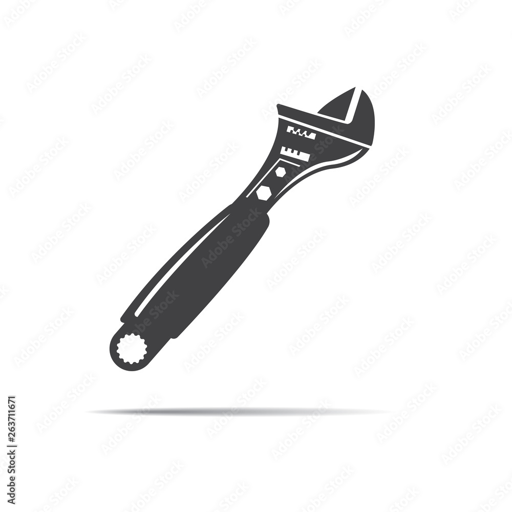 Wrench icon on the white background. Tool isolated icon Wrench icon on the white background. Tool isolated icon