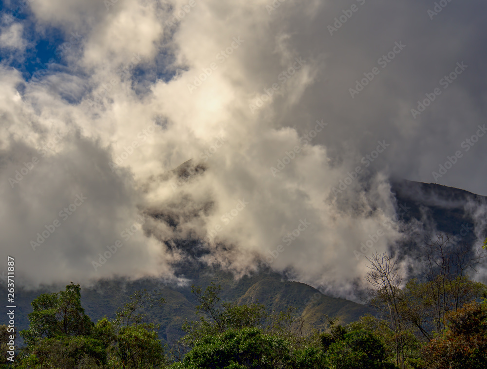 Multiple exposure of clouds rolling down from the top of Iguaque mountain at the central region of the Colombian Andes. II