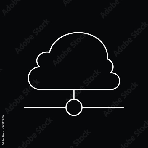 Internet hosting icon. Black background