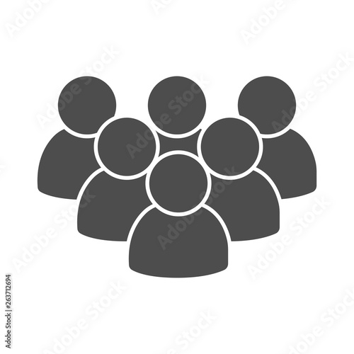 People icon in flat style. Group of people symbol for your web site design, logo, app,