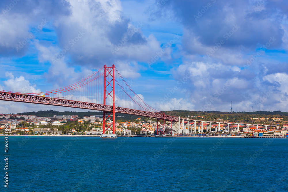 Naklejka premium Lisbon and 25th of April Bridge - Portugal