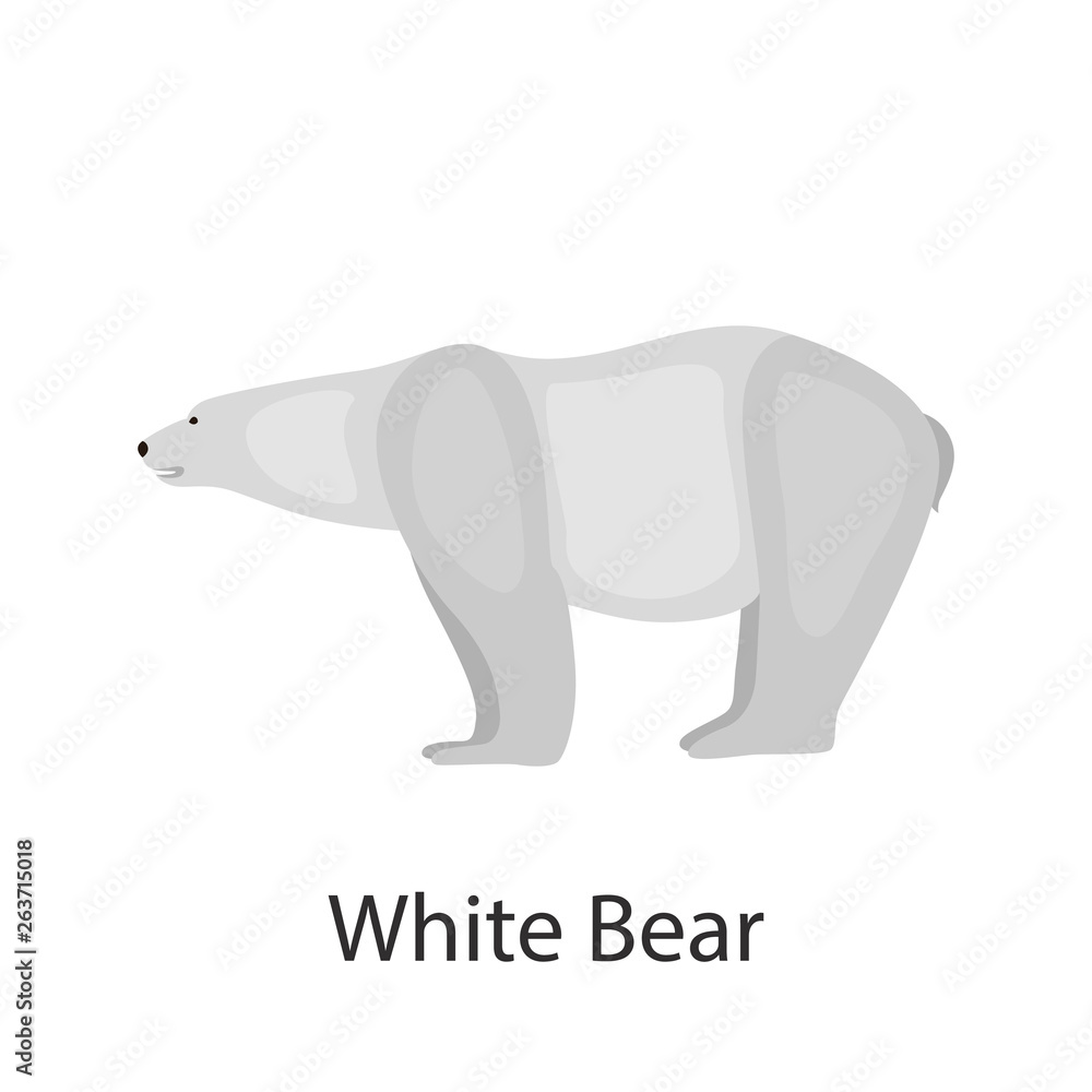 Obraz premium Polar bear color vector icon. Flat design