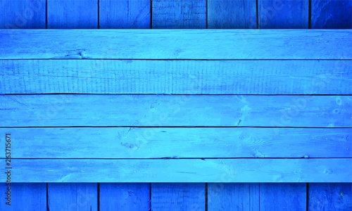 Blue wooden vintage boards. Old painted wood abstract background.