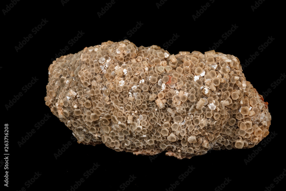 Macro stone Aragonite mineral on a black background Macro stone Aragonite mineral on a black background