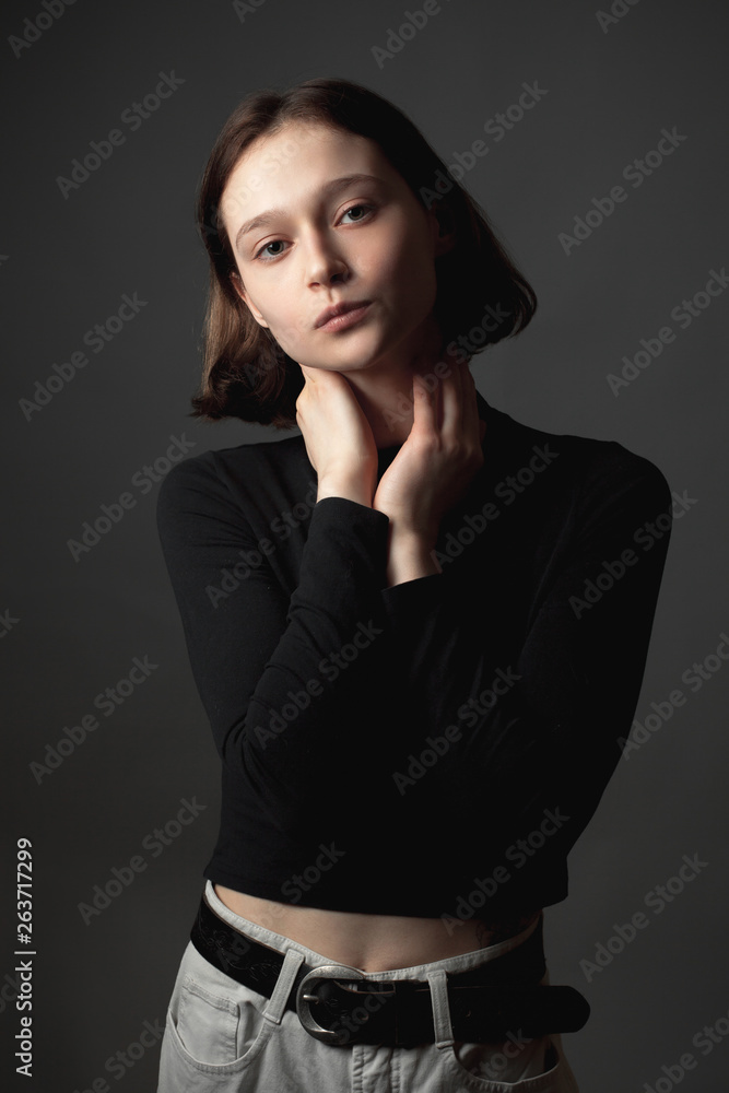 Portrait of the girl in black blouse Portrait of the girl in black blouse