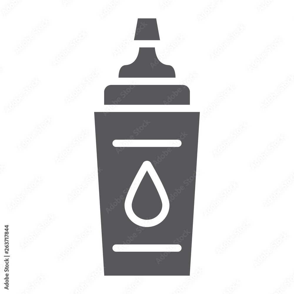 Sports bottle glyph icon, fitness and drink, water bottle sign, vector graphics, a solid pattern on a white background. Sports bottle glyph icon, fitness and drink, water bottle sign, vector graphics, a solid pattern on a white background.