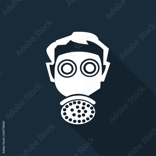 Symbol wear respirator protection Sign on black background,vector illustration