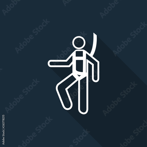 Symbol Wear Safety Harness Sign on black background,vector illustration