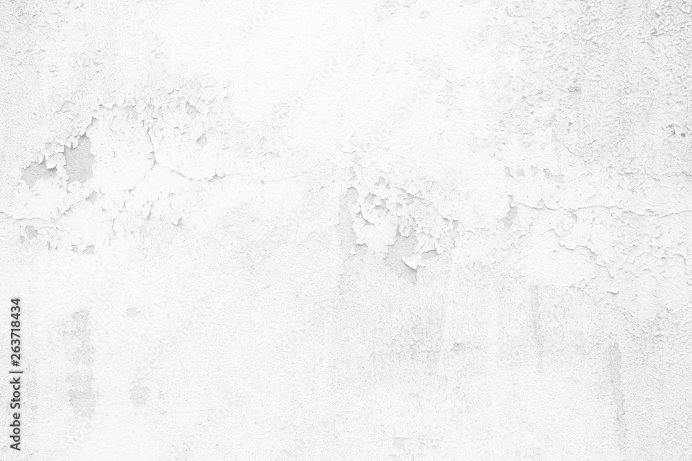 Fototapeta premium White Grunge Peeling Painted Concrete Wall Texture Background.
