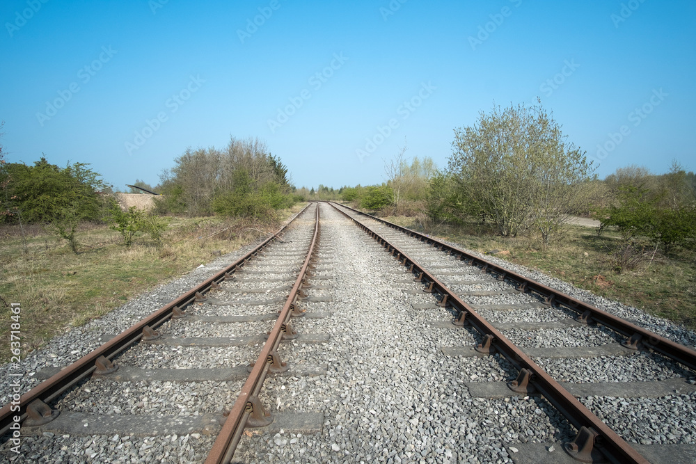 Twin track rural railway background
