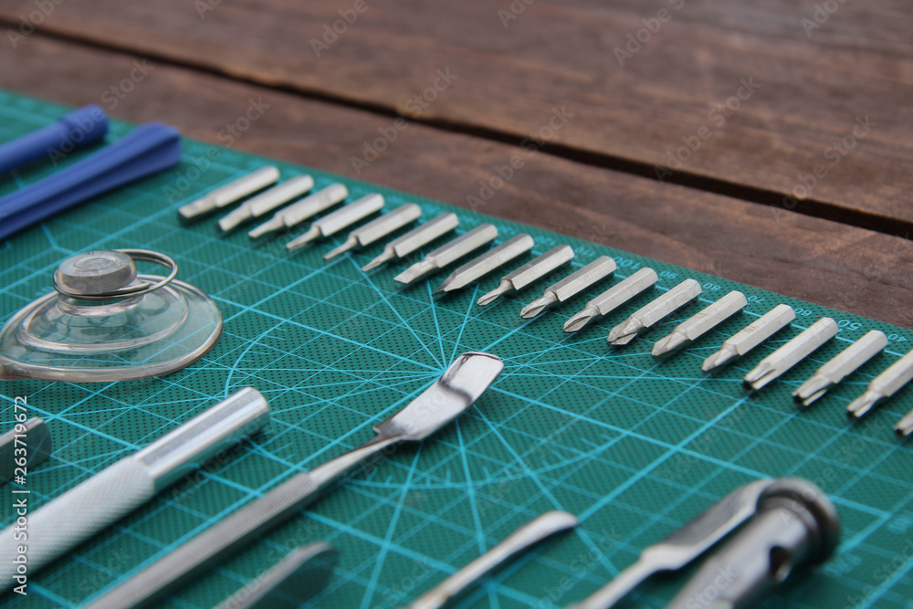 electronics repair tool on the table electronics repair tool on the table
