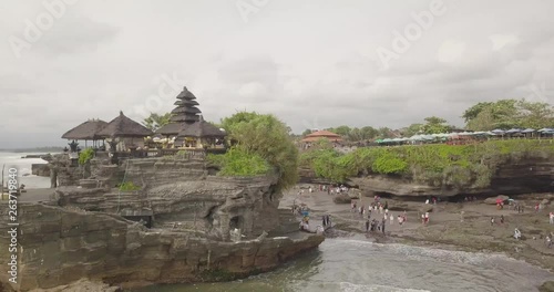 beautiful view from the top of the temple tanah lot, Indonesia island Bali, 4k video