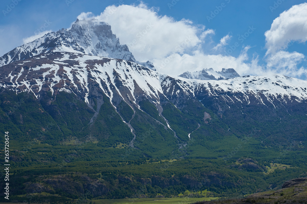 Landscape along the Carretera Austral above Rio Ibanez in Patagonia, Chile