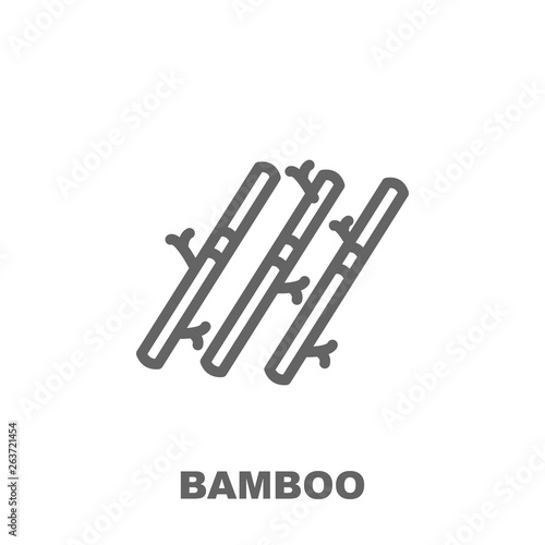 Bamboo icon. Element of row matterial icon. Thin line icon for website design and development, app development. Premium icon