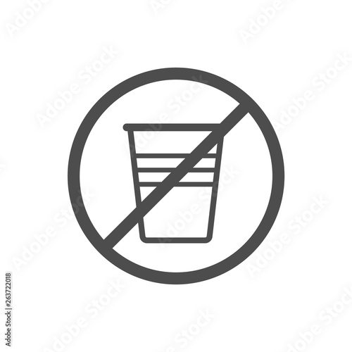 stop using plastic glass outline vector icon isolated on white background. say no to plastic glass. plastic forbidden sign. stop plastic pollution to save environment and ecology of earth
