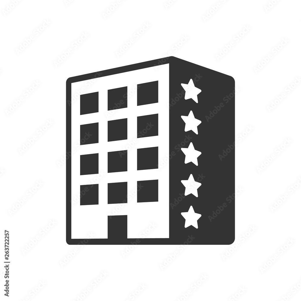 five star hotel vector icon isolated on white background. summer recreation concept. five star hotel flat icon for web and ui design five star hotel vector icon isolated on white background. summer recreation concept. five star hotel flat icon for web and ui design