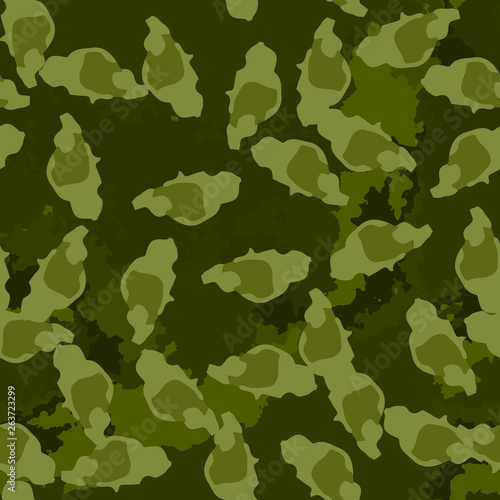 Forest camouflage of various shades of green colors