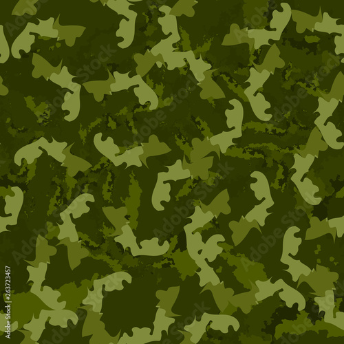 Forest camouflage of various shades of green colors