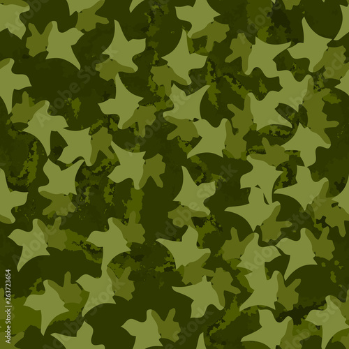 Forest camouflage of various shades of green colors