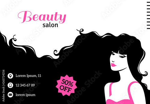 Flyer or card template with woman
