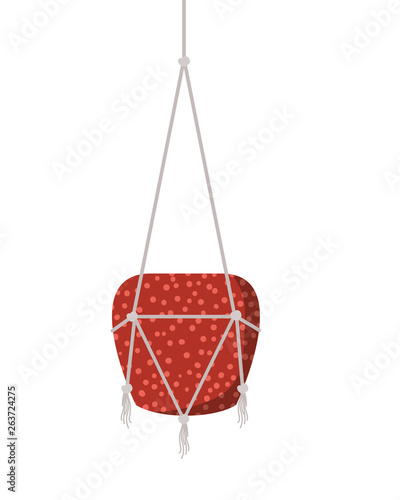 flowerpot on macrame hangers icon