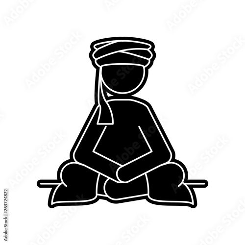 sedentary Arab icon. Element of Arabian for mobile concept and web apps icon. Glyph, flat icon for website design and development, app development