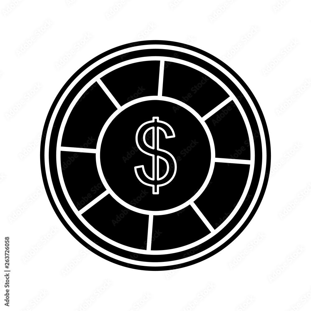 casino chip with dollar icon. Element of Casino for mobile concept and web apps icon. Glyph, flat icon for website design and development, app development casino chip with dollar icon. Element of Casino for mobile concept and web apps icon. Glyph, flat icon for website design and development, app development