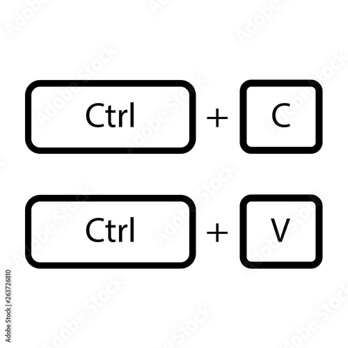 Copy and paste sign. Ctrl+v and ctrl +c sign photo