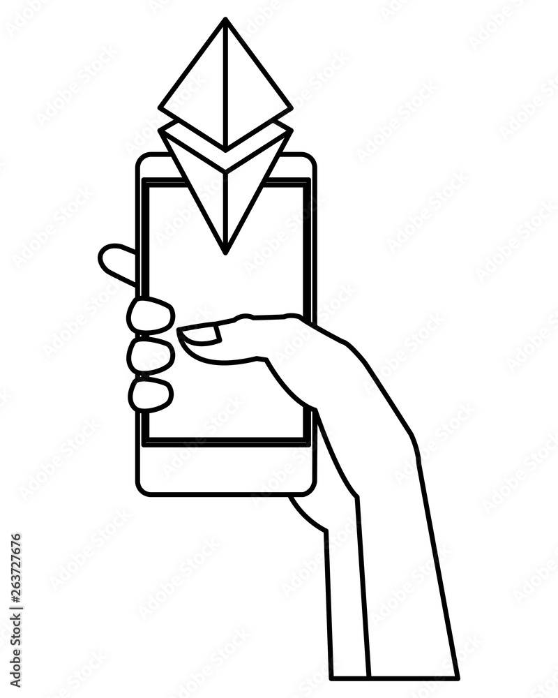 cellphone with geometric figure black and white cellphone with geometric figure black and white