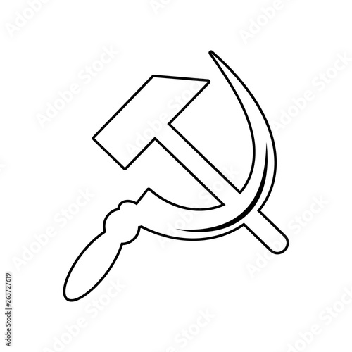 hammer and sickle icon. Element of Communism Capitalism for mobile concept and web apps icon. Outline, thin line icon for website design and development, app development