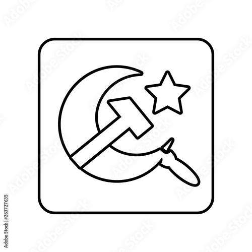 sickle, hammer and star icon. Element of Communism Capitalism for mobile concept and web apps icon. Outline, thin line icon for website design and development, app development photo